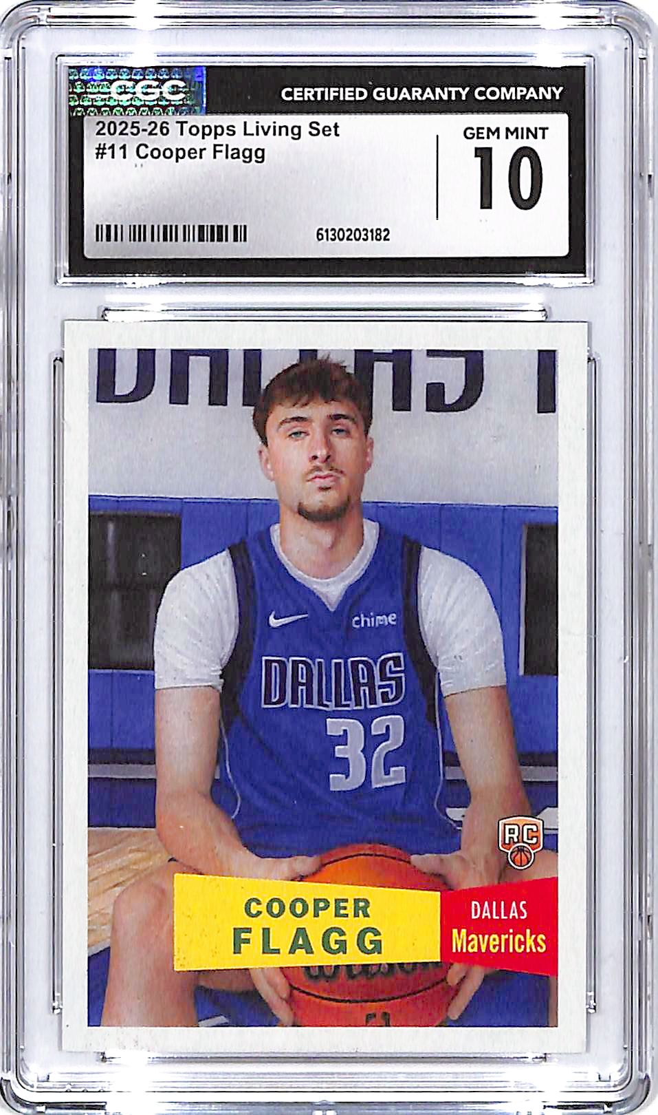 2025-26 Topps Living Set Cooper Flagg Rookie RC #11 CGC 10 Mavericks