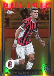 2024-25 Topps Chrome UEFA Christian Pulisic Gold Refractor /50 AC Milan