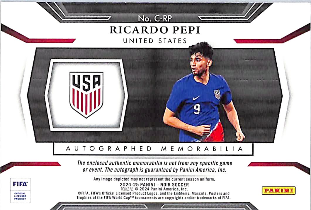 2024-25 Noir Soccer Ricardo Pepi Auto Autograph Patch Jersey /25 USA