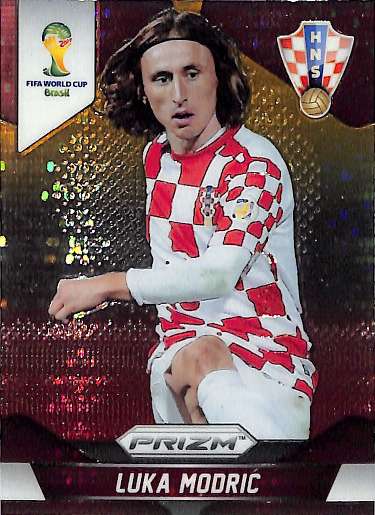 2014 Prizm World Cup Luka Mordric Yellow Red Pulsar #118 Croatia