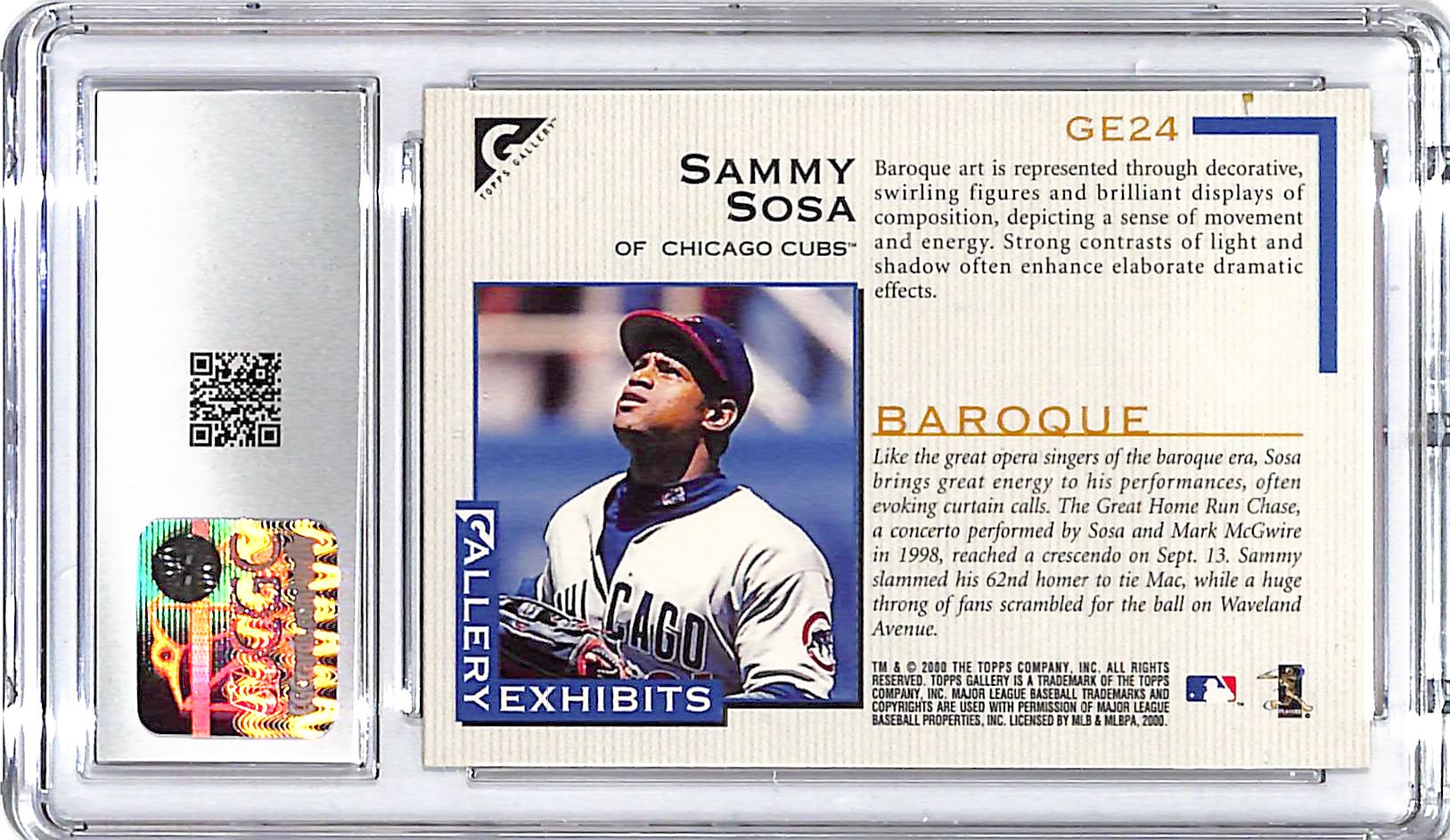2000 Topps Gallery Sammy Sosa Exhibits CGC 9.5 Cubs