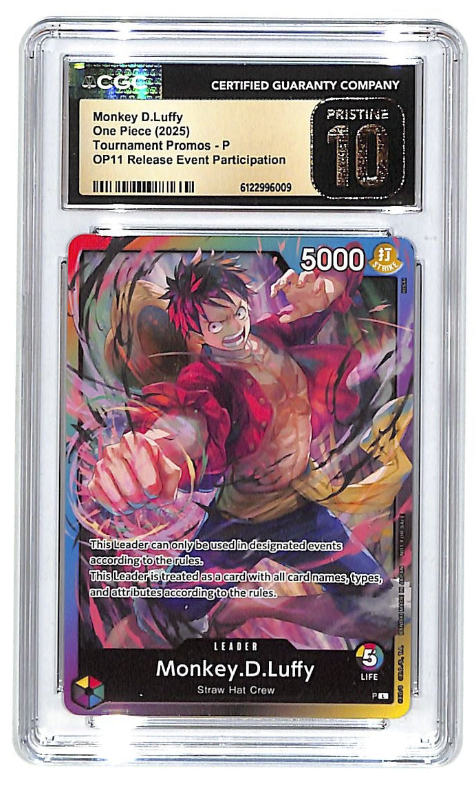 One Piece Tournament Promos OP11 Release Event Monkey D Luffy P CGC 10 Pristine