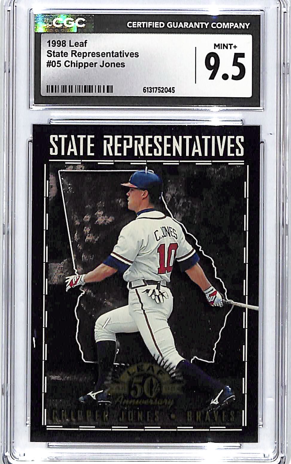 1998 Leaf Chipper Jones State Representatives /5000 CGC 9.5 Braves