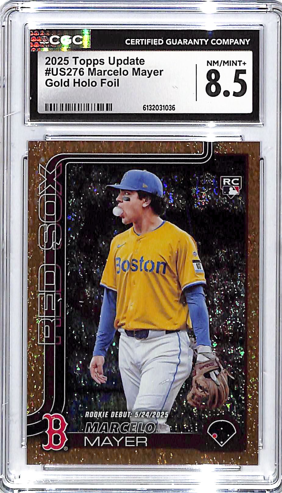 2025 Topps Update Marcelo Mayer Gold Holo Foil Rookie RC /50 CGC 8.5 Red Sox