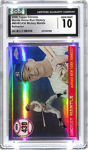 2006 Topps Chrome Mickey Mantle Home Run History Refractor /400 CGC 10 Yankees