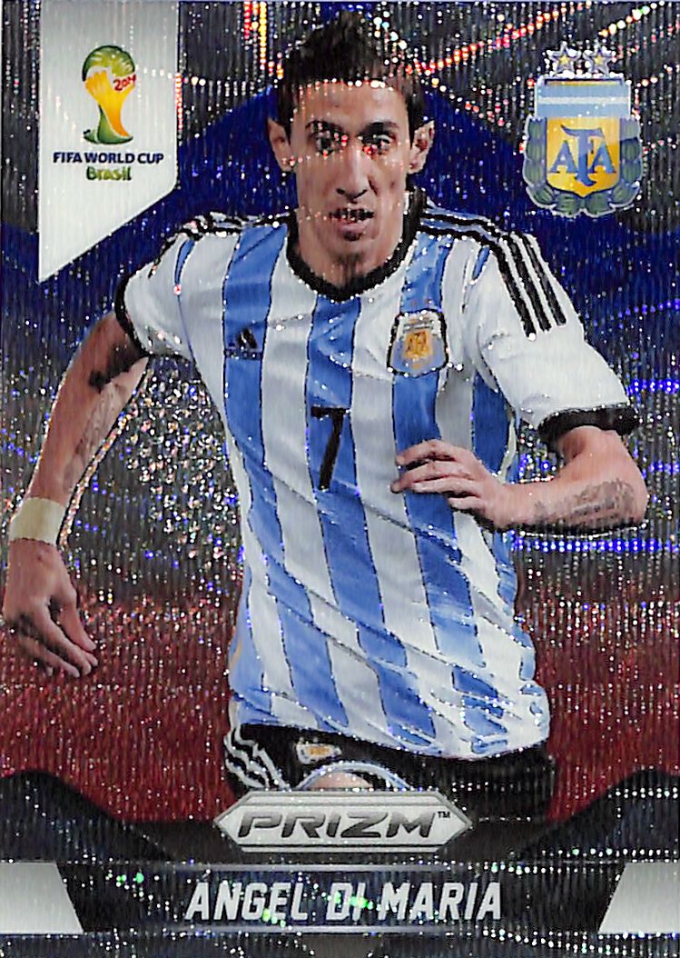 2014 Prizm World Cup Angel Di Maria Red White Blue Wave #9 Argentina