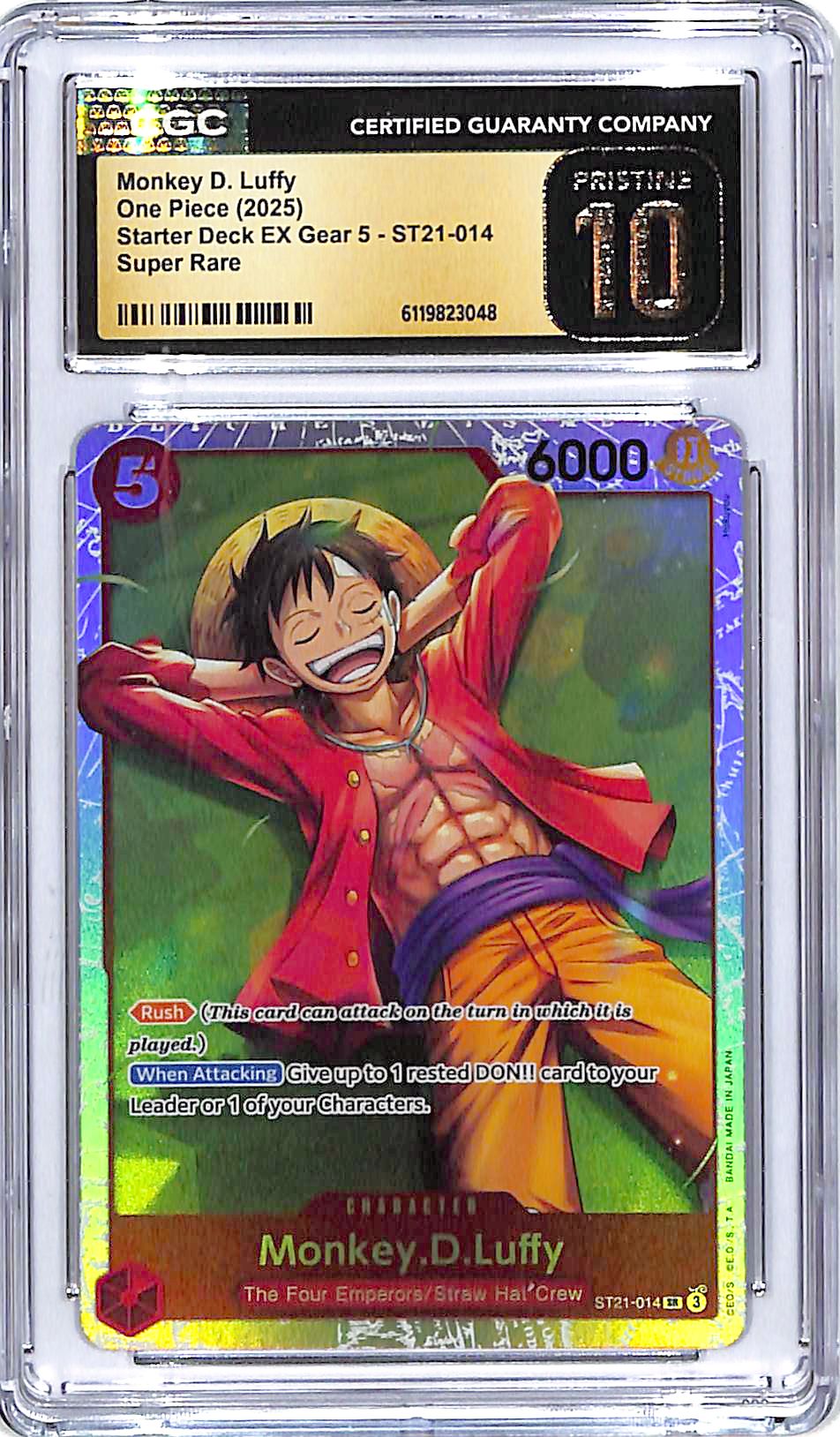 One Piece Starter Deck EX Gear 5 ST21 Monkey D Luffy 014 Super Rare CGC 10 Pristine