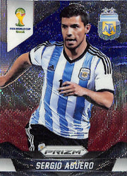 2014 Prizm World Cup Sergio Aguero Red White Blue Wave #13 Argentina