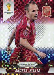 2014 Prizm World Cup Andres Iniesta Red White Blue Power Plaid #177 Spain