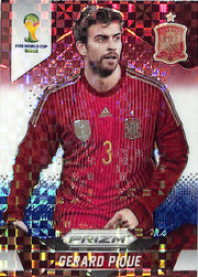 2014 Prizm World Cup Gerard Pique Red White Blue Power Plaid #171 Spain