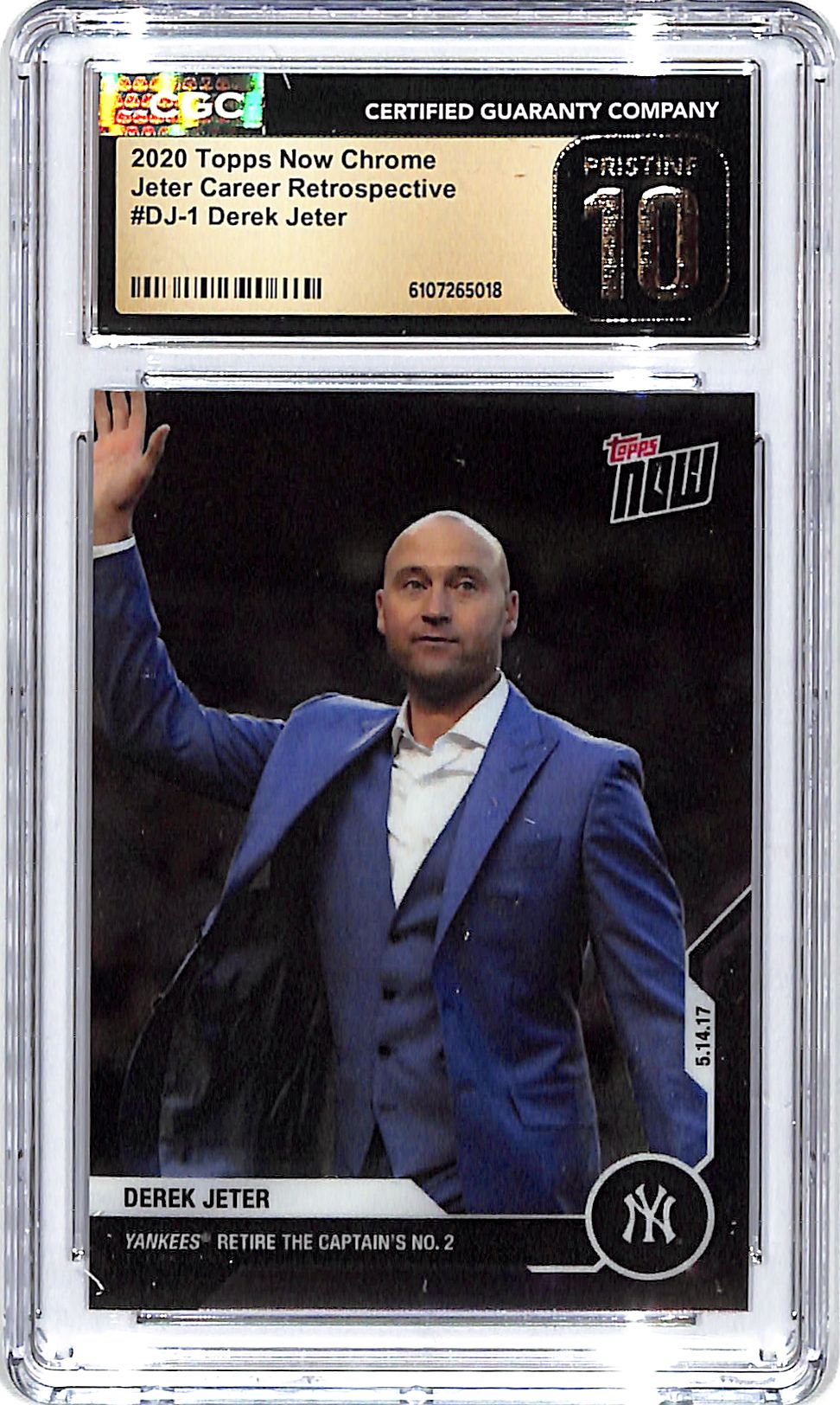 2020 Topps Now Chrome Derek Jeter Career Retrospective CGC 10 Pristine Yankees