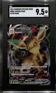 2021 Pokemon Evolving Skies Leafeon VMax 008/203 SGC 9.5 Mint+